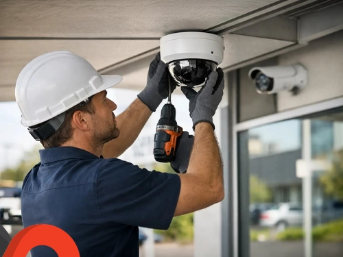 CCTV camera installed outdoors