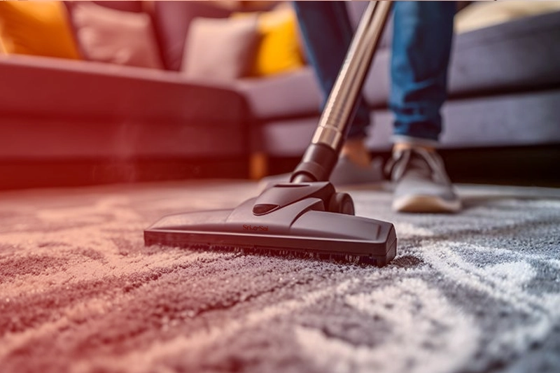 Cleaning a carpeted floor