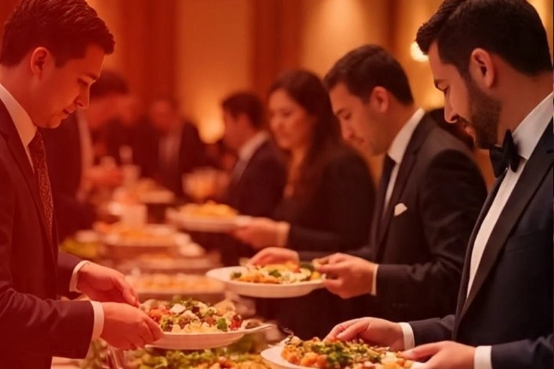 Catering buffet spread for an event
