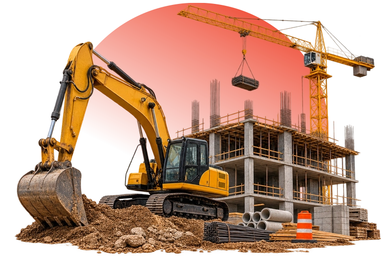 Contracting team working on a construction and electrical project