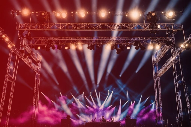 Colourful event stage lighting