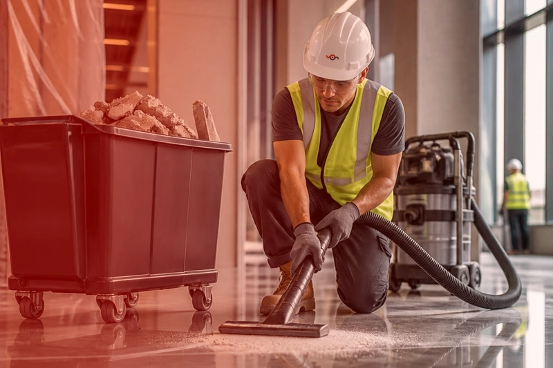 Hand spraying a cleaning solution