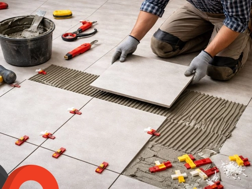 Installing tile flooring